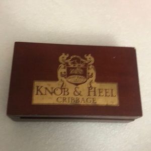Vtg Knob & Heel Cribbage -card game wooden box
